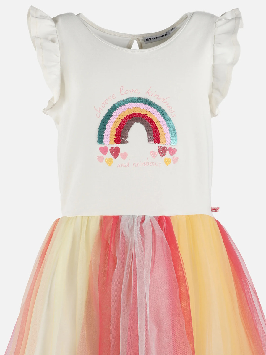 Bild 2 von Mädchen Tüllkleid mit Glitzerprint und Wendepailletten
                 
                                                        Weiß