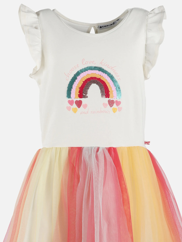 Bild 2 von Mädchen Tüllkleid mit Glitzerprint und Wendepailletten
                 
                                                        Weiß