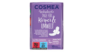 Cosmea® Comfort Plus Ultra Binden, Geruchsschutz, Nacht mit Flügeln, 10 Stück