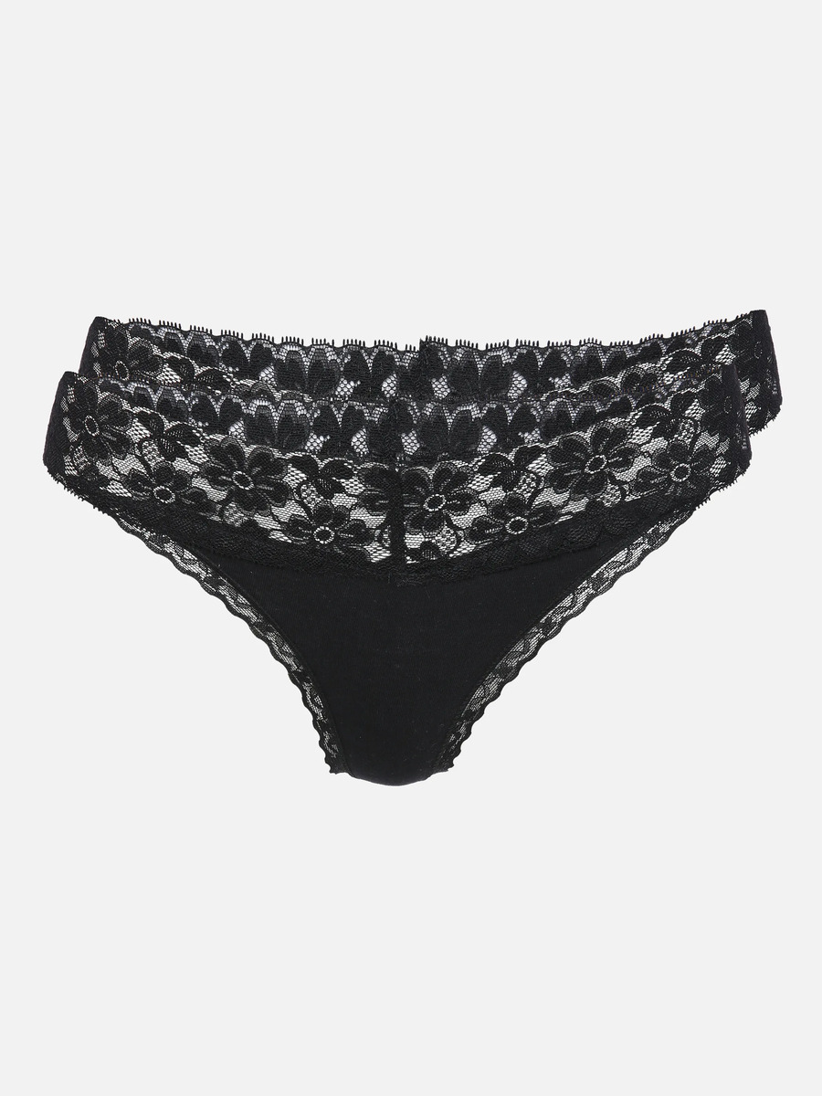 Bild 1 von Damen Tanga mit Spitze im 2er Pack
                 
                                                        Schwarz
