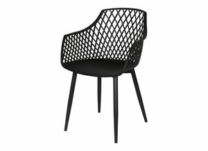 Armlehnenstuhl Kunststoff-Sitzschale mit Metallgestell/-beinen in schwarz