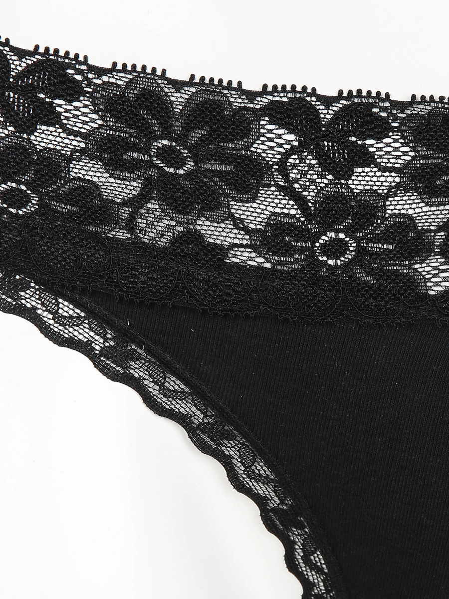 Bild 3 von Damen Tanga mit Spitze im 2er Pack
                 
                                                        Schwarz