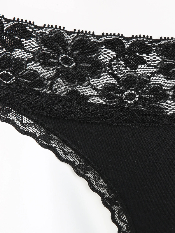 Bild 3 von Damen Tanga mit Spitze im 2er Pack
                 
                                                        Schwarz