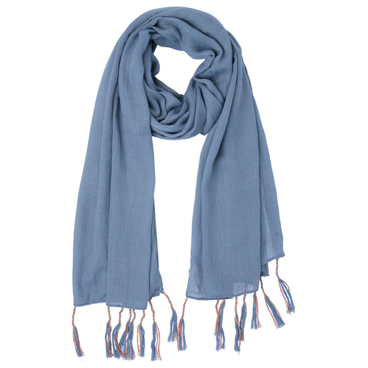 Bild 1 von Damen Tuch mit bunten Tasseln BLAU