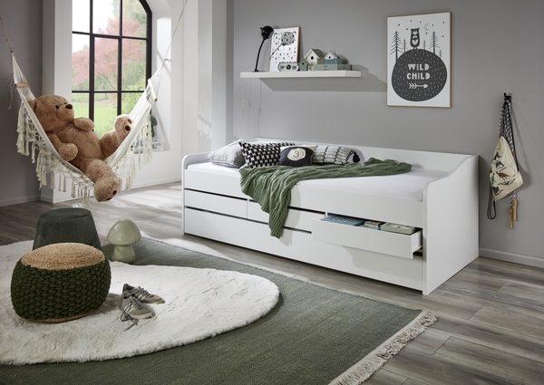 Bild 2 von Relita Funktionsbett Jill 90x200 ohne Lattenrost, 3 Schubladen u. Bettschublade Dekor Weiß