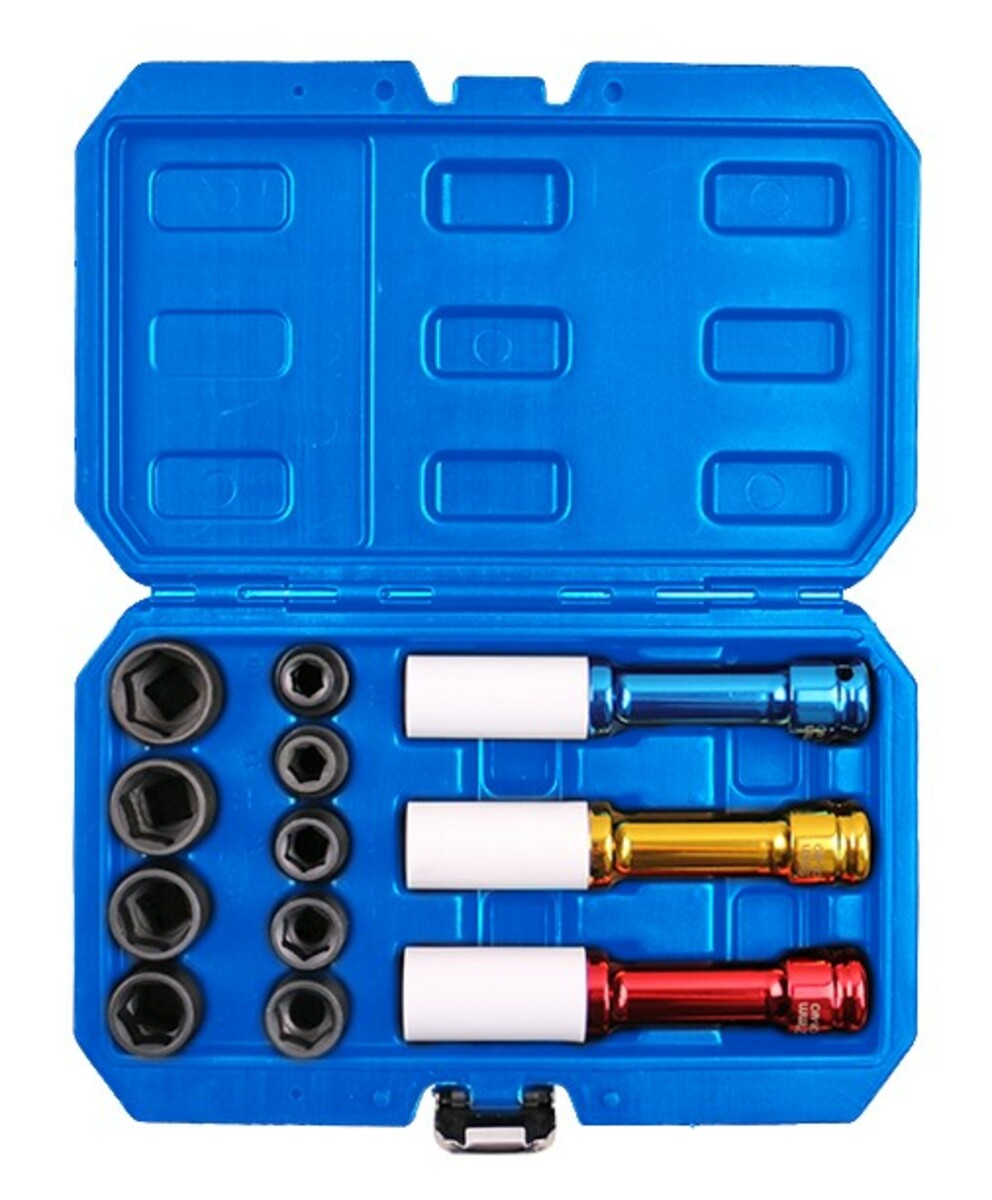 Bild 1 von Diamond Car 12tlg.-Set 3Stk. Radmutternschraubenschlüssel, 9Stk. versch. Schraubenschlüsselaufsätze