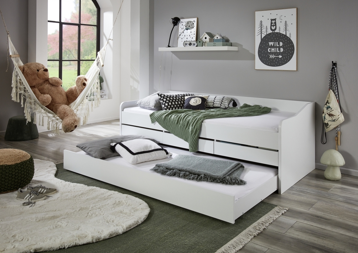 Bild 3 von Relita Funktionsbett Jill 90x200 ohne Lattenrost, 3 Schubladen u. Bettschublade Dekor Weiß