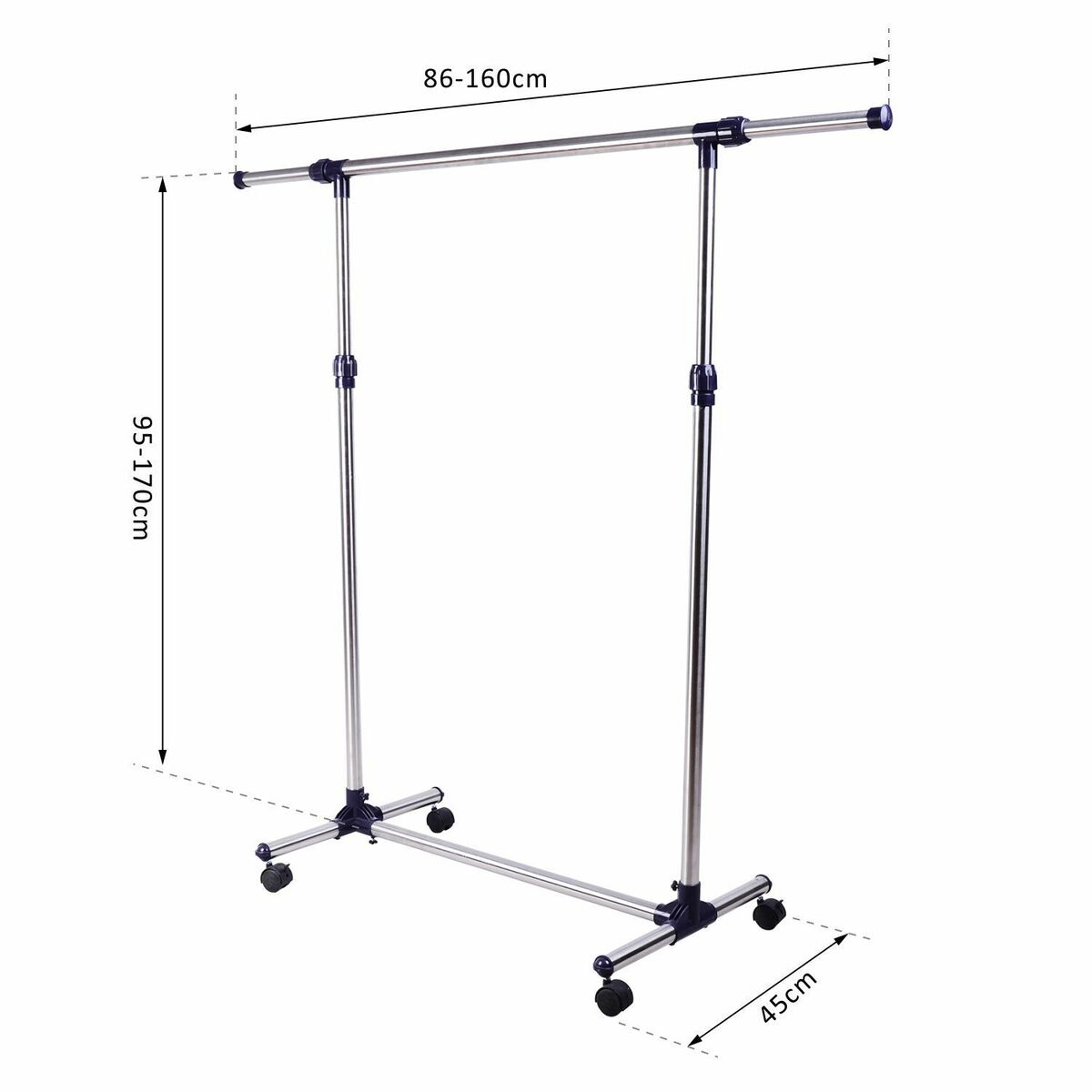 Bild 3 von Garderobenständer Kleiderständer höhenverstellbar rollbar 0 Garderobe Ständer Stand Wäsche Klamotten