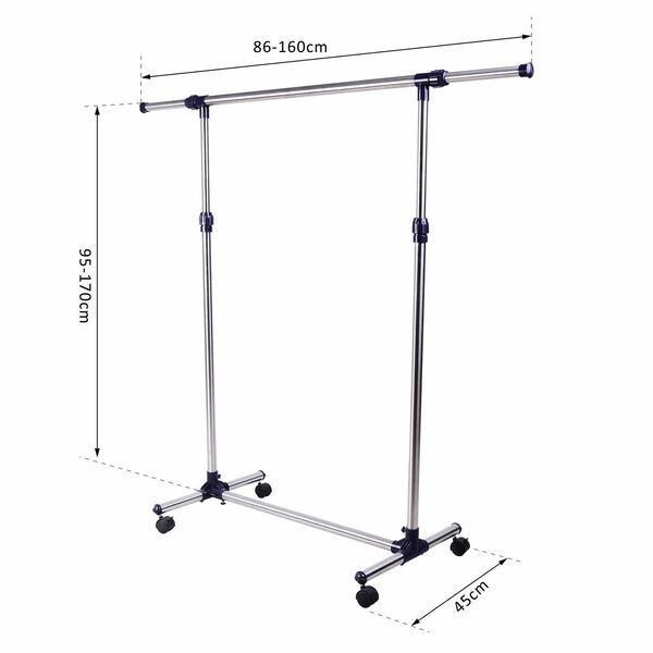 Bild 3 von Garderobenständer Kleiderständer höhenverstellbar rollbar 0 Garderobe Ständer Stand Wäsche Klamotten