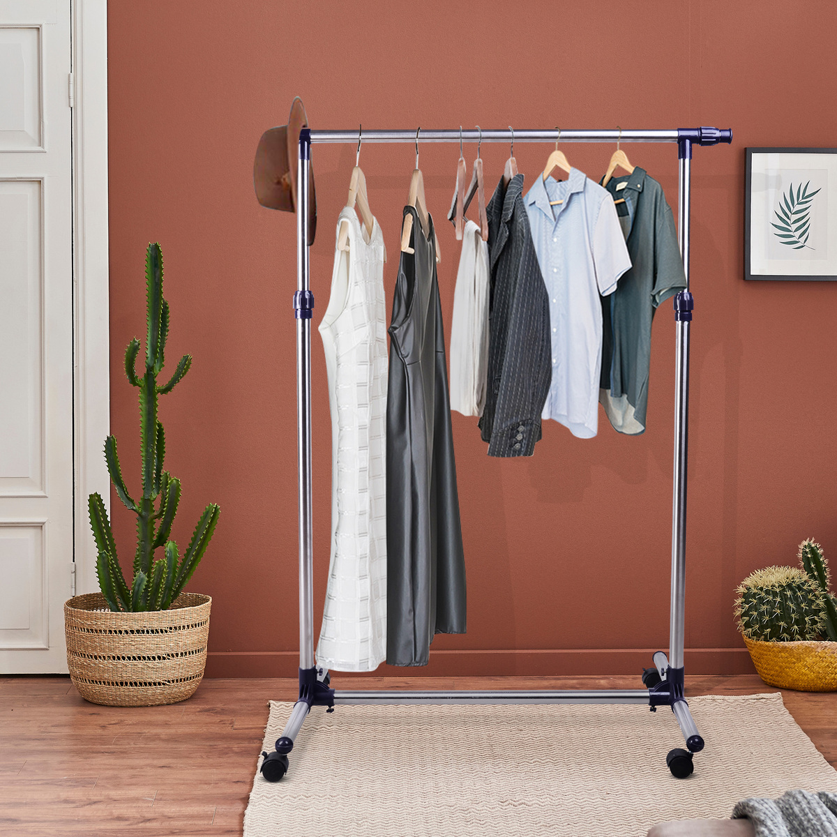 Bild 2 von Garderobenständer Kleiderständer höhenverstellbar rollbar 0 Garderobe Ständer Stand Wäsche Klamotten