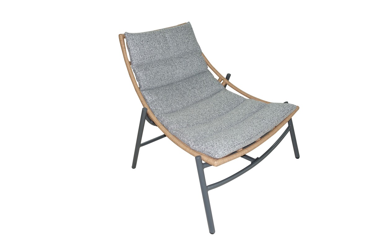 Bild 4 von Happy Home 3 tlg. Rattan Gartenset mit Sitzkissen HGS52-GRA, grau