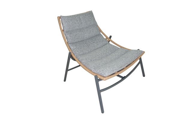 Bild 4 von Happy Home 3 tlg. Rattan Gartenset mit Sitzkissen HGS52-GRA, grau