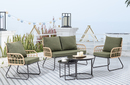 Bild 1 von Happy Home 5 tlg. Rattan Gartenset mit Sitzkissen HGS51-GRN, grün