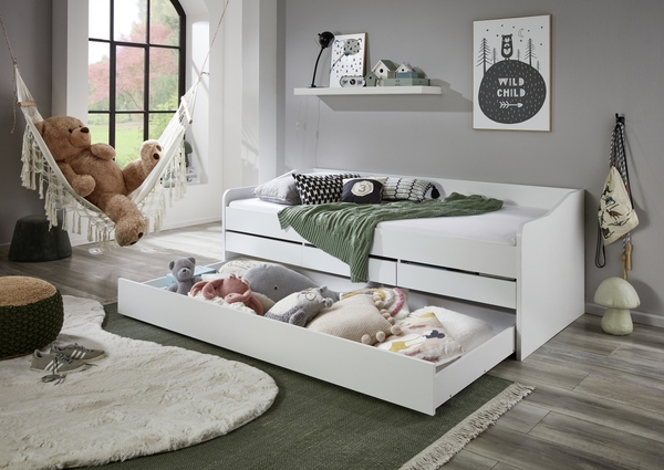 Bild 4 von Relita Funktionsbett Jill 90x200 ohne Lattenrost, 3 Schubladen u. Bettschublade Dekor Weiß