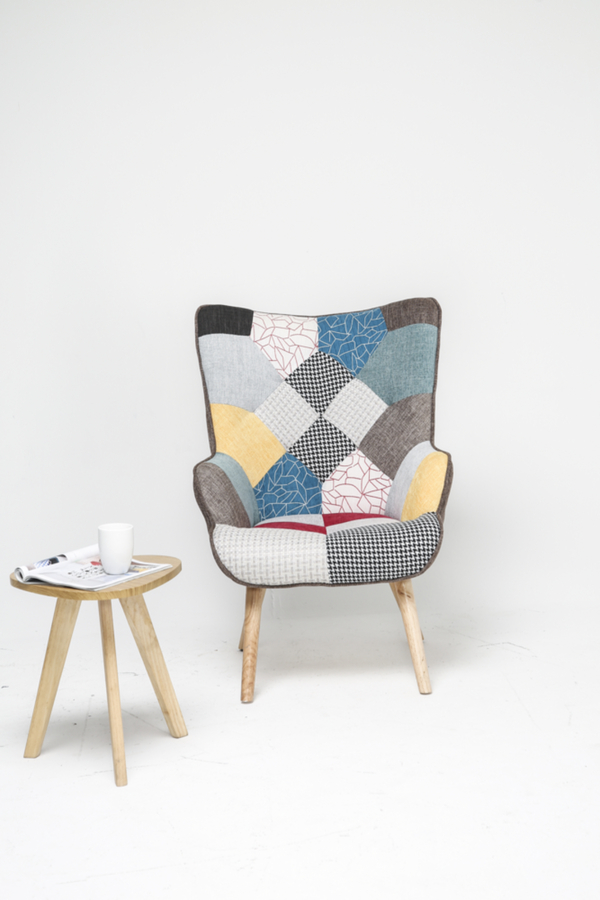 Bild 3 von Trendstabil Skandinavischer Relaxsessel Stoffbezug Patchwork mehrfarbig