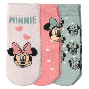 3 Paar Minnie Maus Socken im Set CREME / ROSA / MINTGRÜN