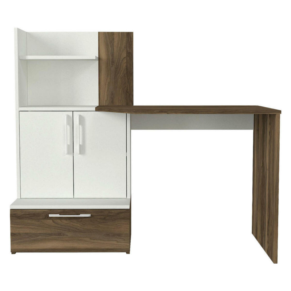 Bild 1 von Schreibtisch Padora walnuss Nachbildung weiß B/H/T: ca. 131x115x60 cm