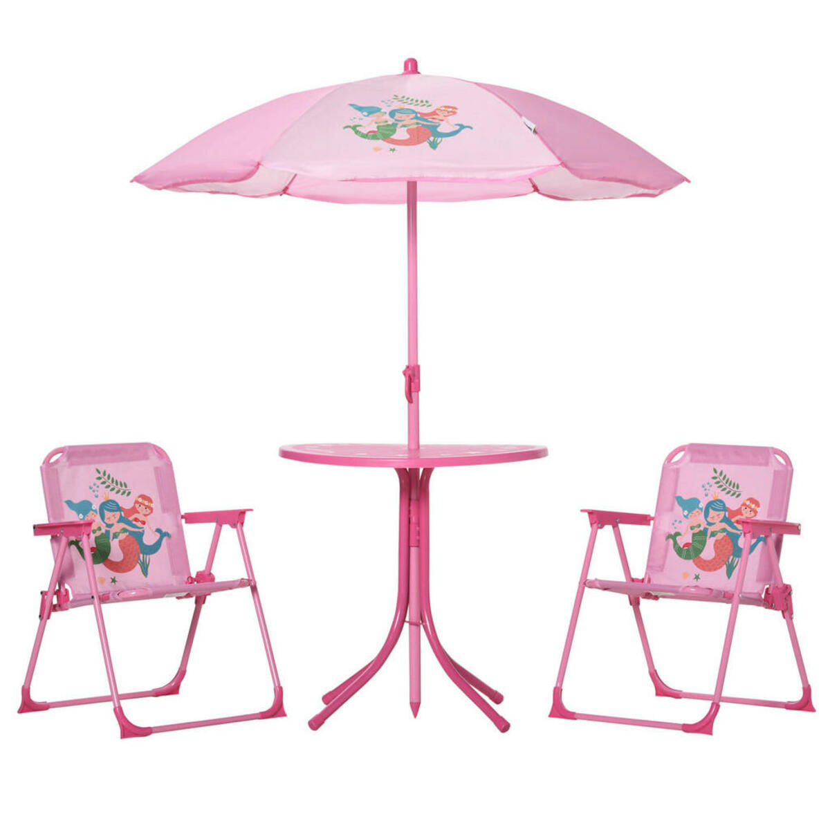Bild 1 von HOMCOM Kindersitzgruppe rosa Metall B/H/L: ca. 49,5x50x49,5 cm