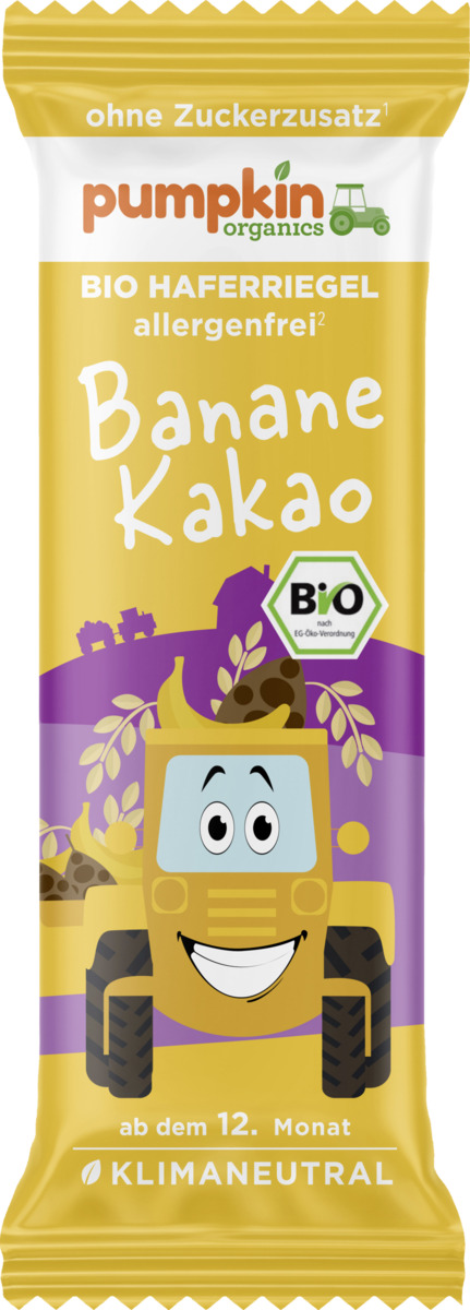 Bild 1 von Pumpkin Organics Bio Haferriegel mit Banane & Kakao