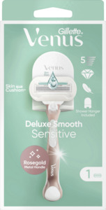 Gillette Venus Deluxe Smooth Sensitive Rasierer roségold mit einer Klinge