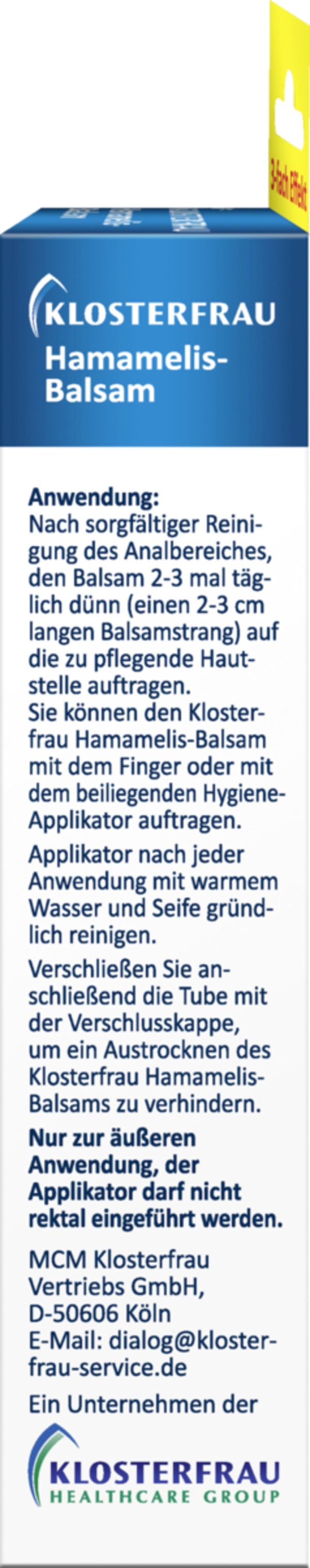 Bild 2 von Klosterfrau KLOSTERFRAU Hamamelis-Balsam 30g