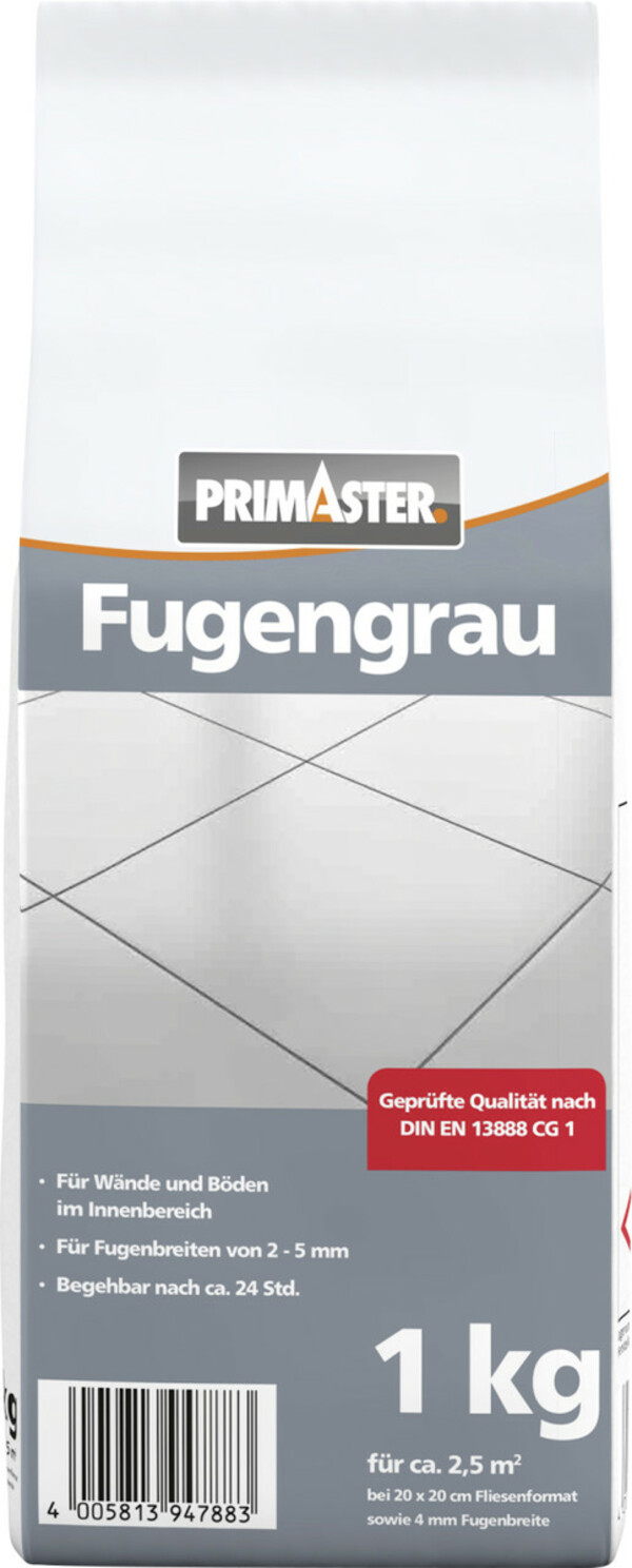 Bild 1 von PRIMASTER Fugengrau 1 kg
,