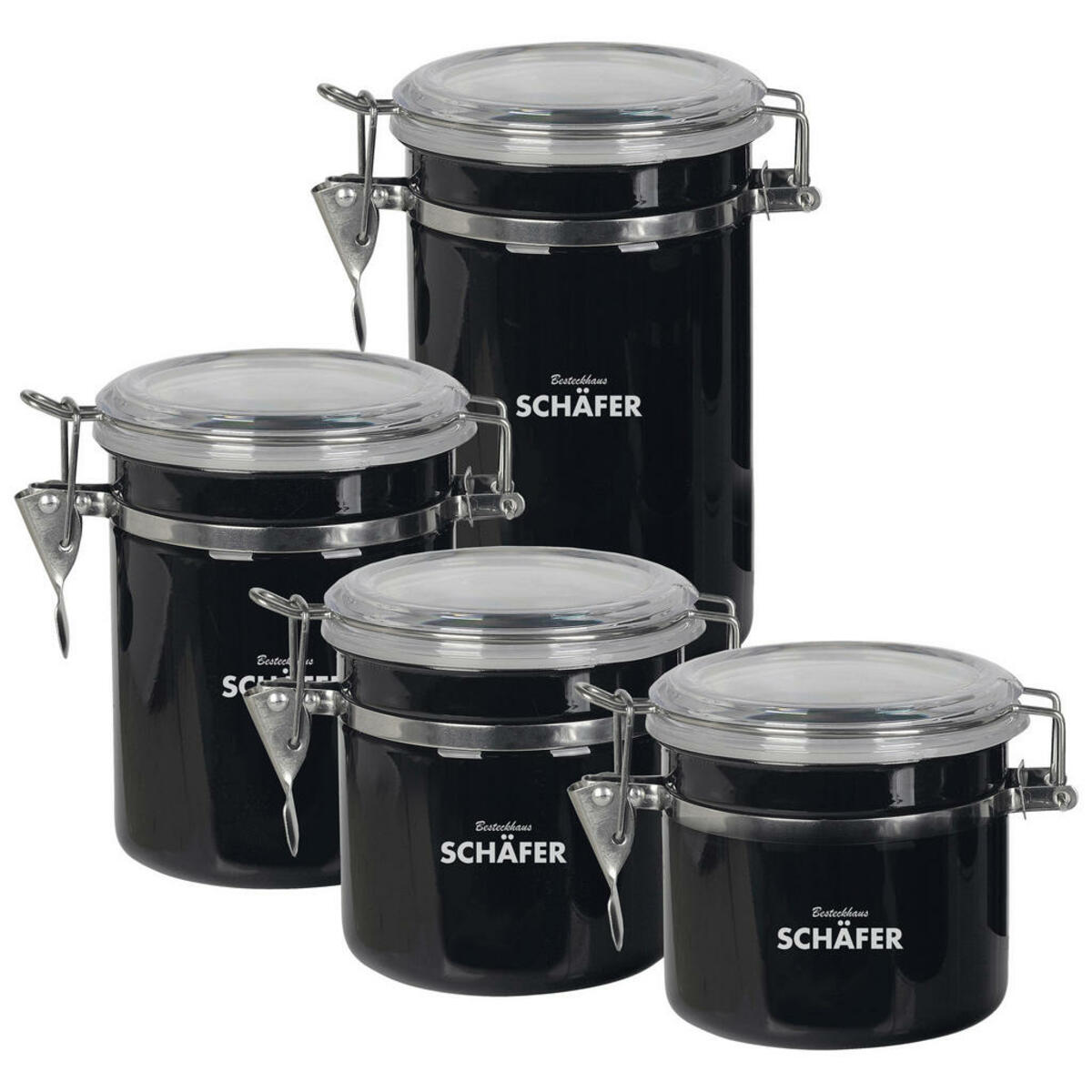 Bild 1 von SCHÄFER Vorratsdosenset Metallic Black schwarz