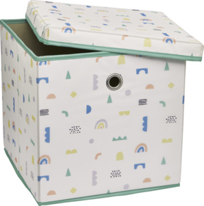 IDEENWELT Spielzeugbox Regenbogen 30x30x30cm