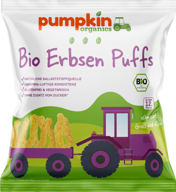 Bild 1 von Pumpkin Organics Bio Erbsen Puffs