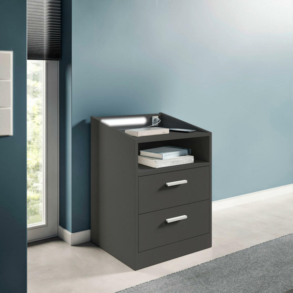 Bild 1 von Nachtkonsole Lumo Graphit B/H/T: ca. 46x67x42 cm
