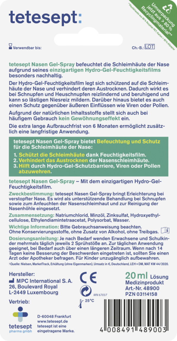 Bild 2 von tetesept Nasen Gel-Spray