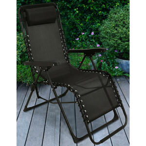 Relaxsessel schwarz Stahl B/H/L: ca. 63x107x93 cm