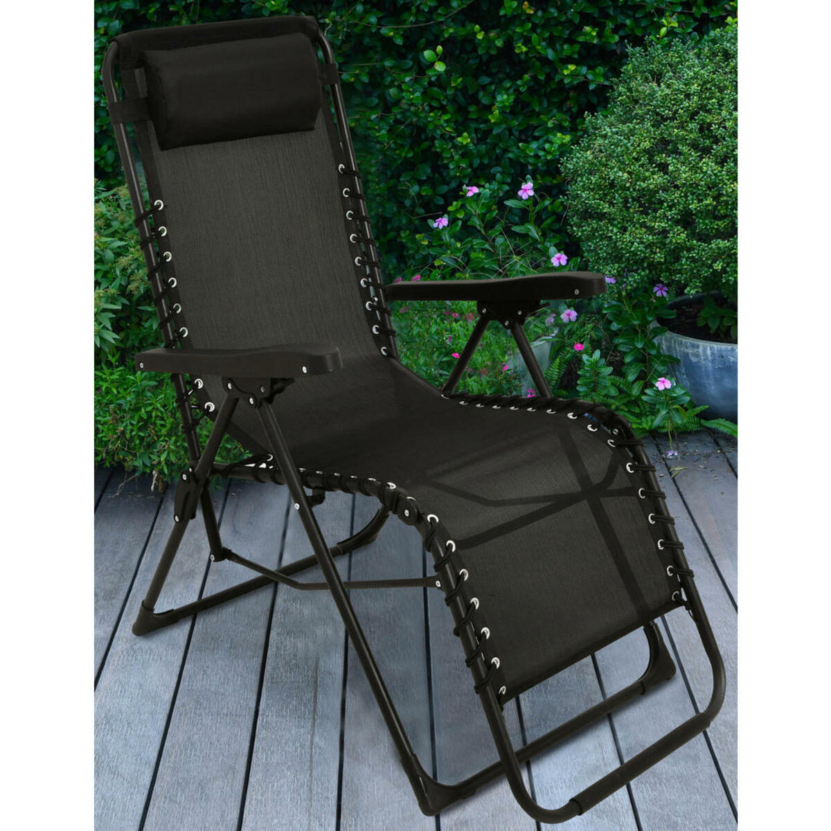 Bild 1 von Relaxsessel schwarz Stahl B/H/L: ca. 63x107x93 cm