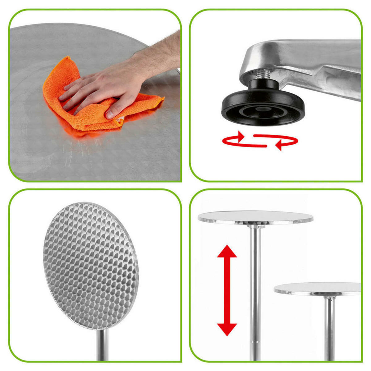 Bild 1 von EASYmaxx Gartentisch silber Edelstahl D: ca. 60 cm