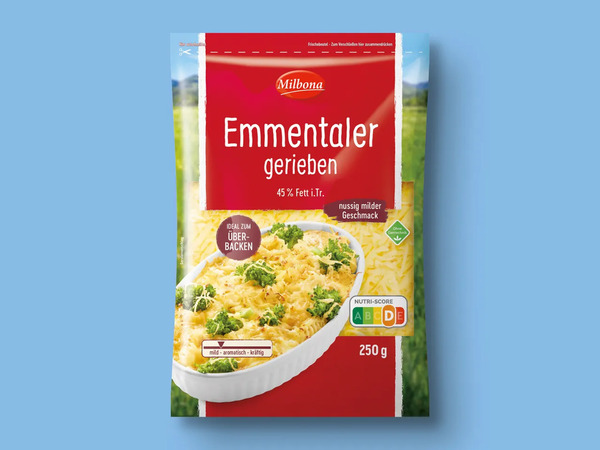 Bild 1 von Milbona Emmentaler, gerieben, 
         250 g