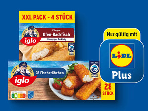 Iglo Fisch-/Backfisch-Stäbchen/Filegro Ofen-Backfisch XXL, 
         840/728/480 g