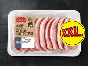 Metzgerfrisch Frische Schweine-Minutensteaks XXL, 
         800 g