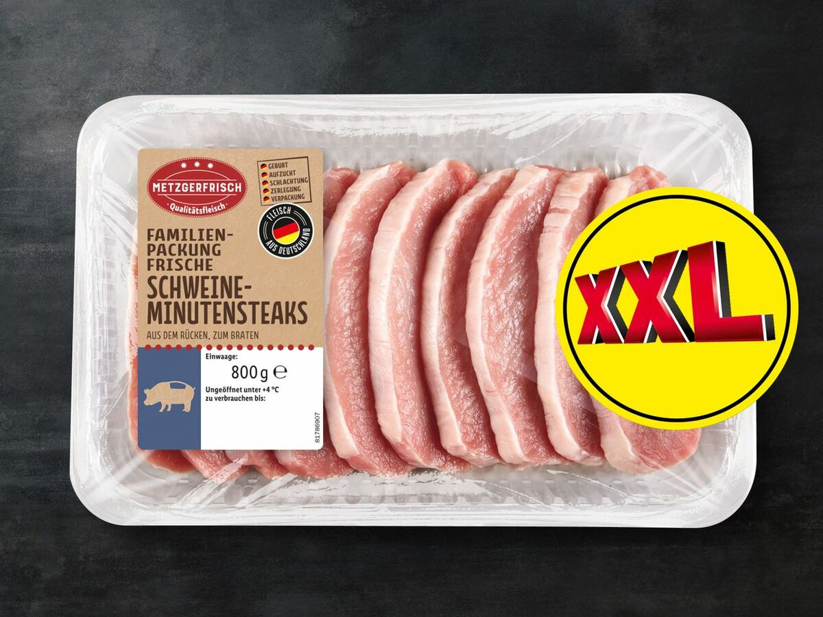 Bild 1 von Metzgerfrisch Frische Schweine-Minutensteaks XXL, 
         800 g