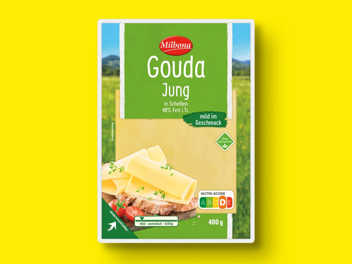 Milbona Gouda jung, in Scheiben, 400 g von Lidl ansehen!