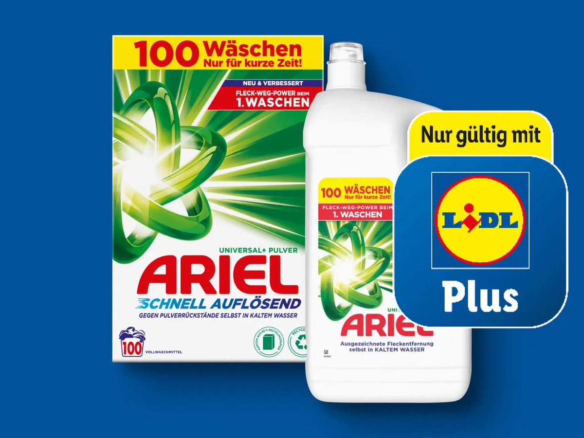 Bild 1 von Ariel Waschmittel 100/76/68 Wäschen, 
         5 l/6 kg/76/68 Stück