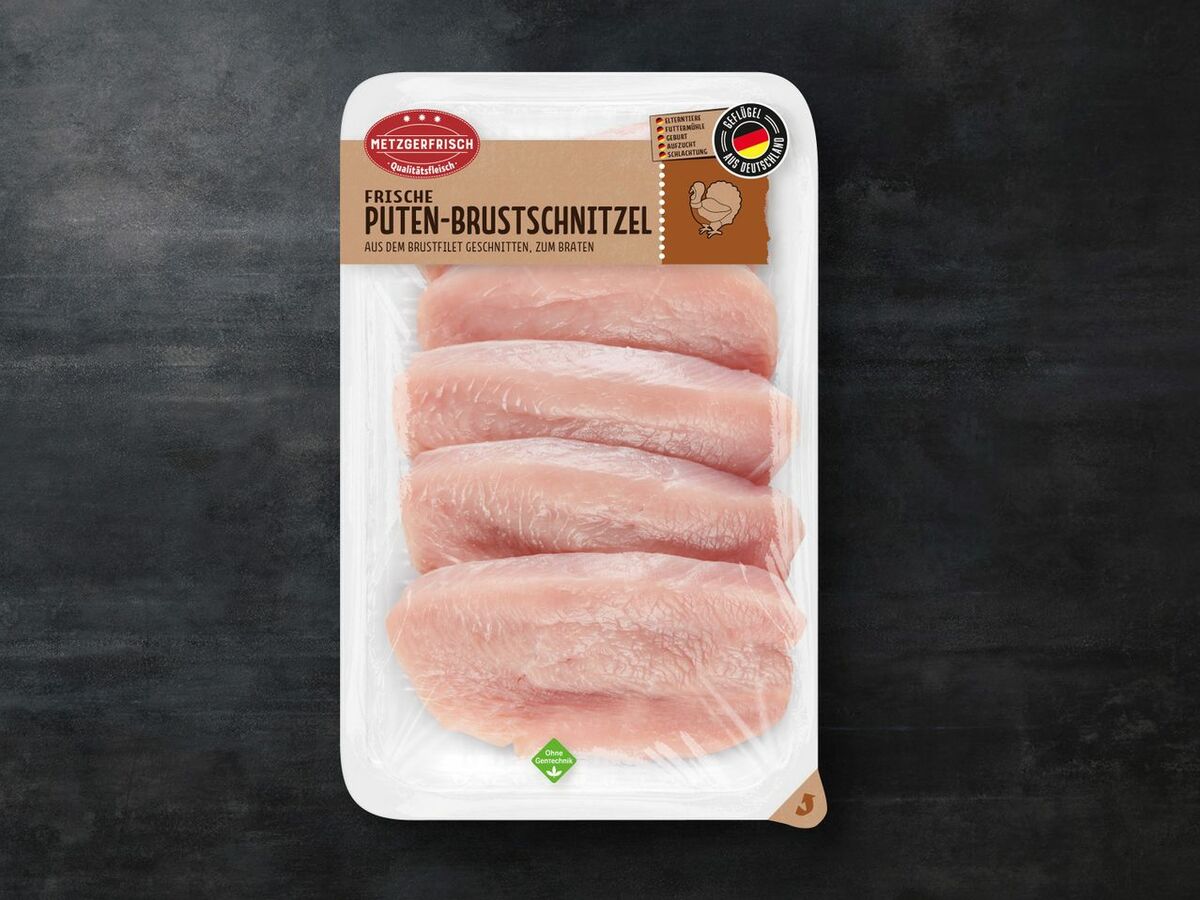 Bild 1 von Metzgerfrisch Frische Puten-Brustschnitzel, 
         500 g