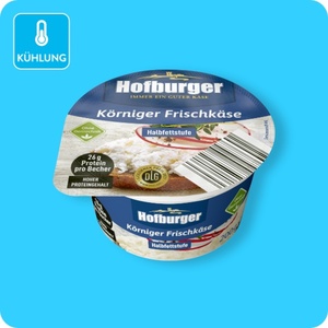 HOFBURGER Körniger Frischkäse, Classic oder Leicht (da 91 % weniger Fett als Körniger Frischkäse 20 % Fett i. Tr.)