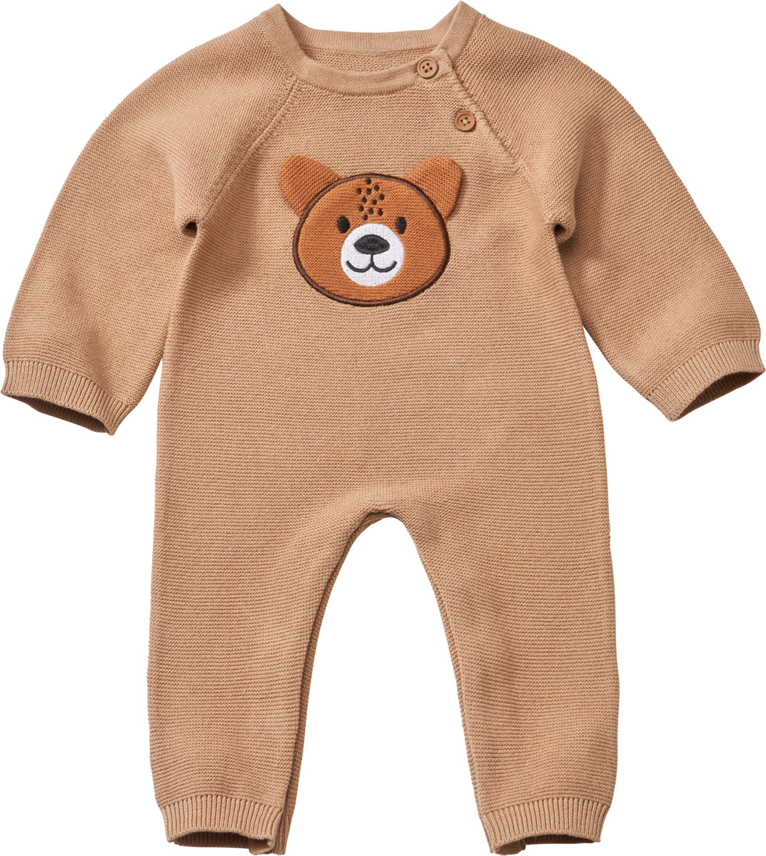 Bild 1 von ALANA Overall aus Strick mit Bären-Applikation, braun, Gr. 68