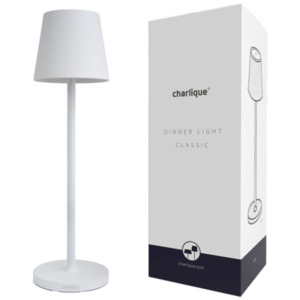 LED-Akku-Tischlampe Dinner Light classic, weiß – Energieeffizienzklasse G