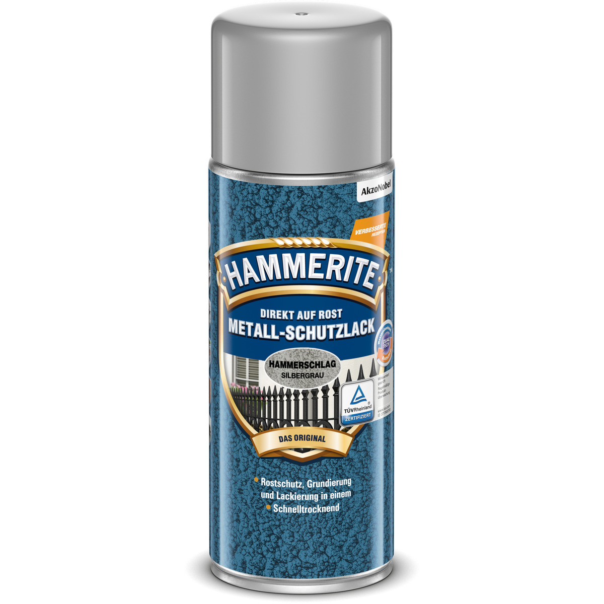 Bild 1 von Hammerite Metallschutzlack-Spray Hammerschlag-Effekt silbergrau 400 ml