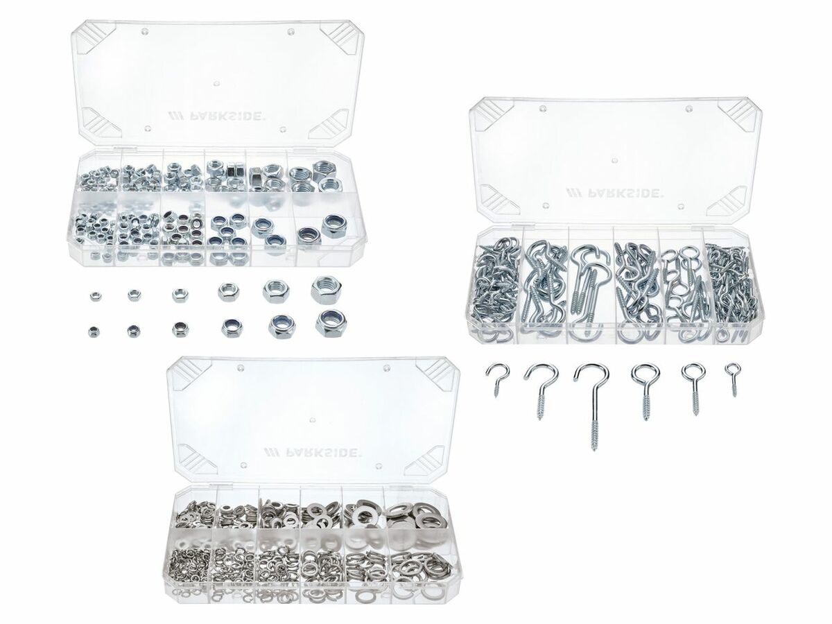 Bild 1 von PARKSIDE® Sechskantmuttern-/Scheiben-/Haken-Sortiment                  , 
         Set