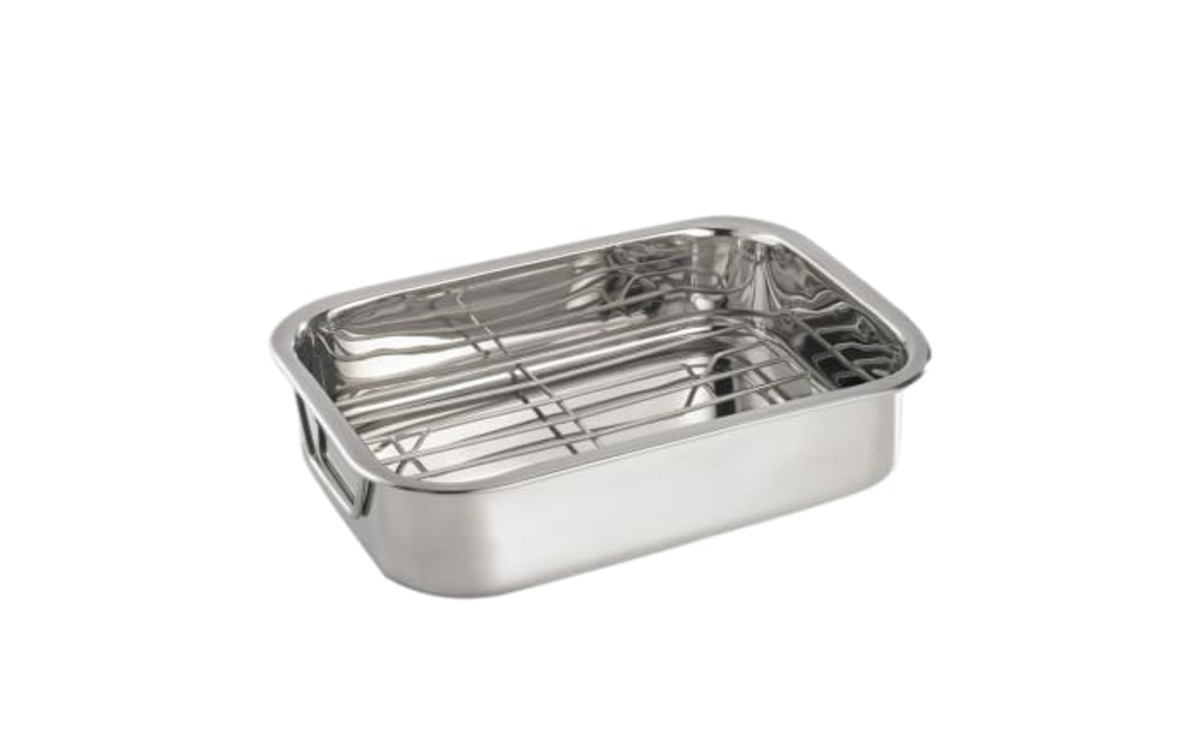 Bild 1 von Bratreine mit Grilleinsatz in silber, 23 x 6 x 30 cm