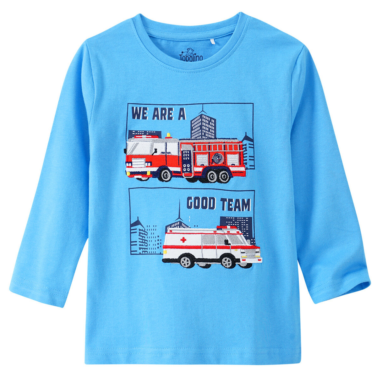 Bild 1 von Jungen Langarmshirt mit Fahrzeug-Motiv HELLBLAU