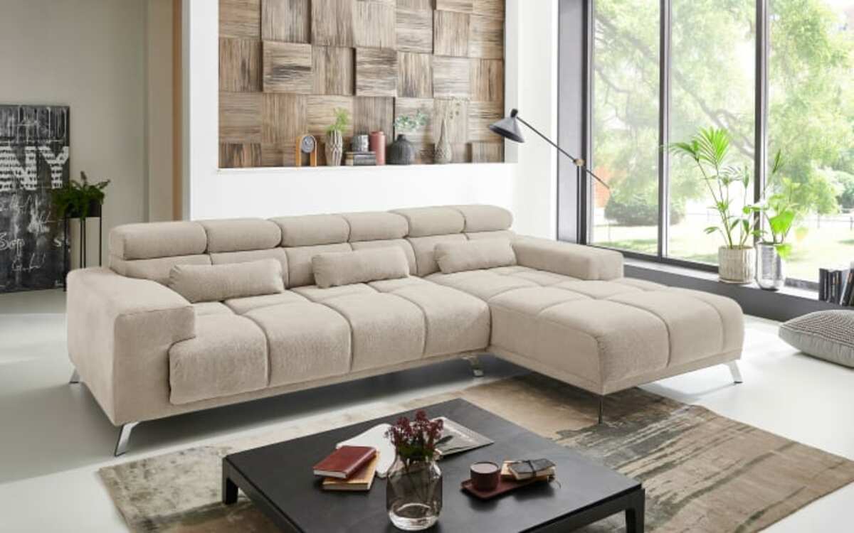 Bild 1 von Puris - Wohnlandschaft Speed, beige, Ottomane rechts, inkl. Funktionen