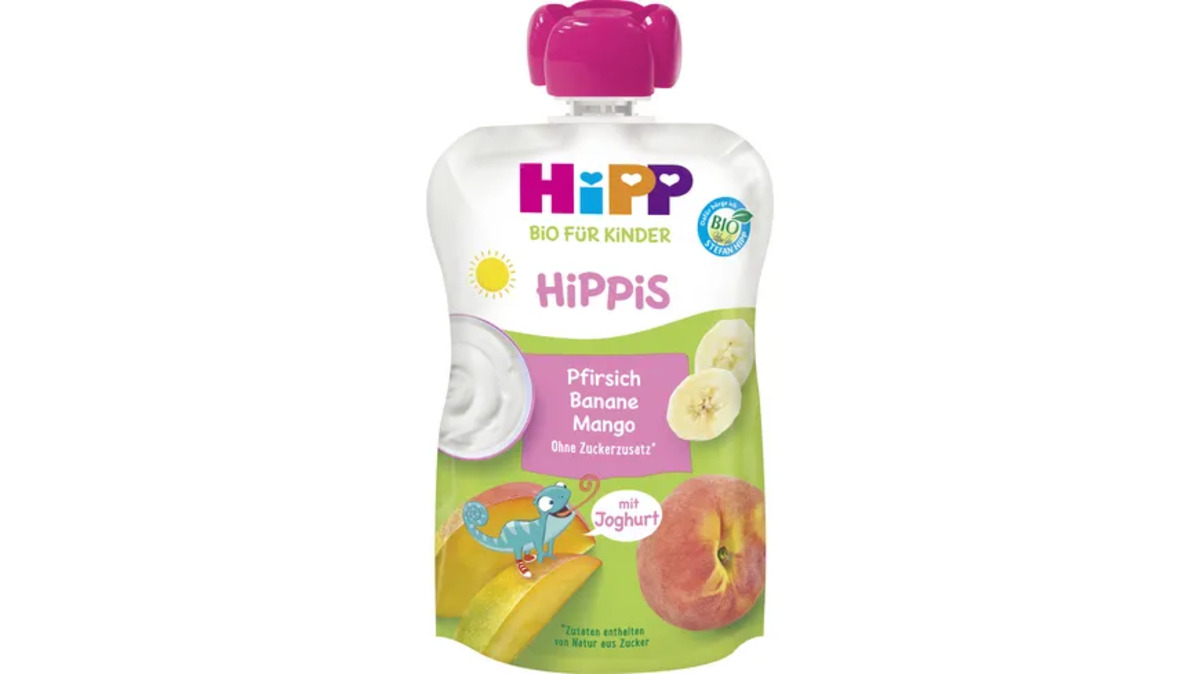 Bild 1 von HiPP HiPPis im Quetschbeutel: Pfirsich Banane Mango mit Joghurt